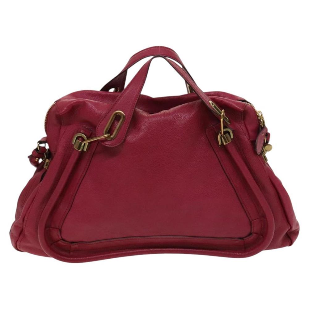 Chloe Paraty Hand Bag Leather 2way Pink Gold Auth 124627 - Picture 3 of 16